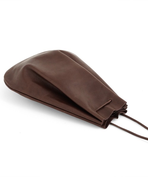 STANDARD SUPPLY（スタンダードサプライ）の「アーツアンドクラフツ / HORSE LEATHER ホースレザー / DROP SHAPE POUCH M ドロップシェイプポーチM（ハンドバッグ・レディース・チョコ/ブラック/タン・FREE）」の5枚目の写真