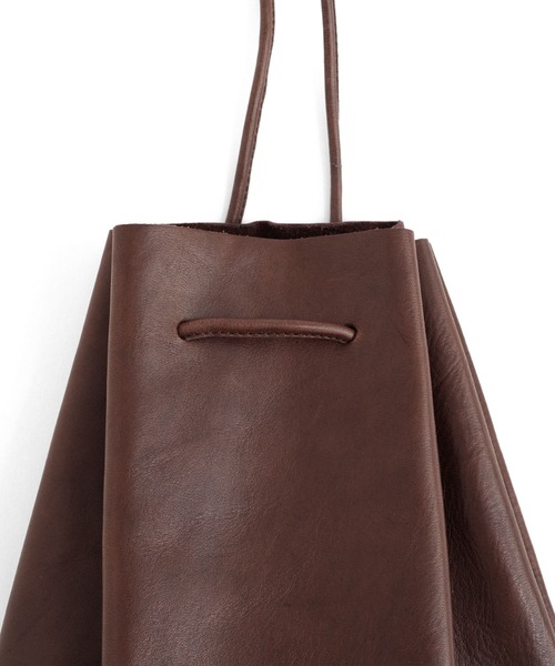 STANDARD SUPPLY（スタンダードサプライ）の「アーツアンドクラフツ / HORSE LEATHER ホースレザー / DROP SHAPE POUCH M ドロップシェイプポーチM（ハンドバッグ・レディース・チョコ/ブラック/タン・FREE）」の8枚目の写真