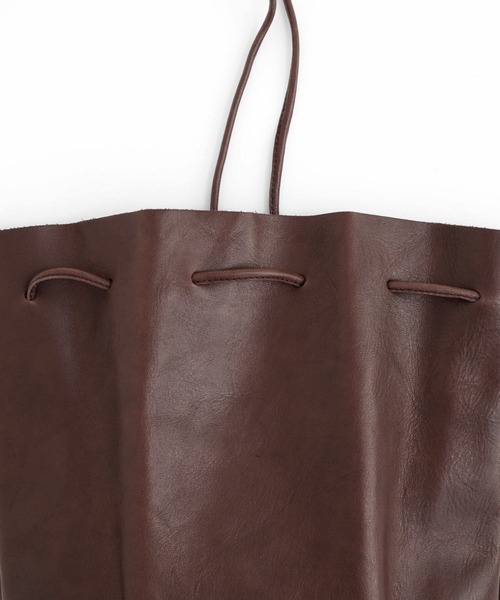 STANDARD SUPPLY（スタンダードサプライ）の「アーツアンドクラフツ / HORSE LEATHER ホースレザー / DROP SHAPE POUCH M ドロップシェイプポーチM（ハンドバッグ・レディース・チョコ/ブラック/タン・FREE）」の9枚目の写真