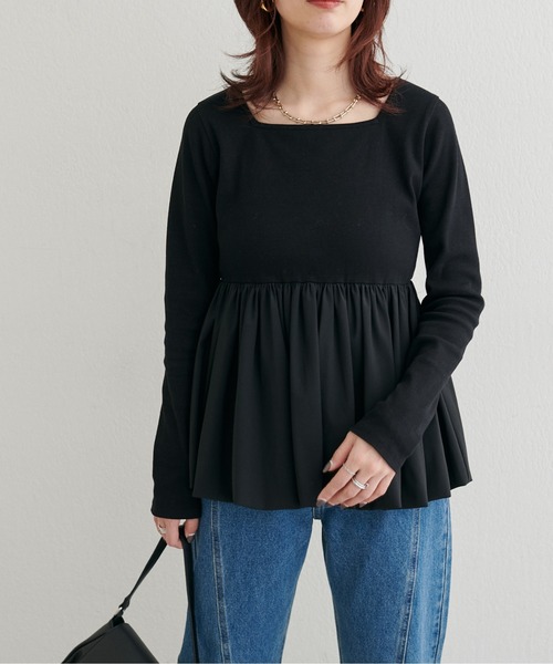 LARUTA（ラルータ）の「【LARUTA】[Yurie企画］裾バルーンプルオーバー（Tシャツ/カットソー・レディース・オフホワイト/ブラック/グレー・FREE）」の22枚目の写真