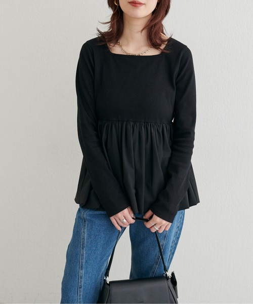 LARUTA（ラルータ）の「【LARUTA】[Yurie企画］裾バルーンプルオーバー（Tシャツ/カットソー・レディース・オフホワイト/ブラック/グレー・FREE）」の21枚目の写真