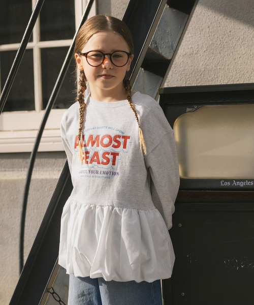 GLOBAL WORK（グローバルワーク）の「ヘビロッTEEバルーン長袖/638307（Tシャツ/カットソー・キッズ・ライトグレー/ダークグレー・160cm/150cm/130cm/140cm）」の10枚目の写真