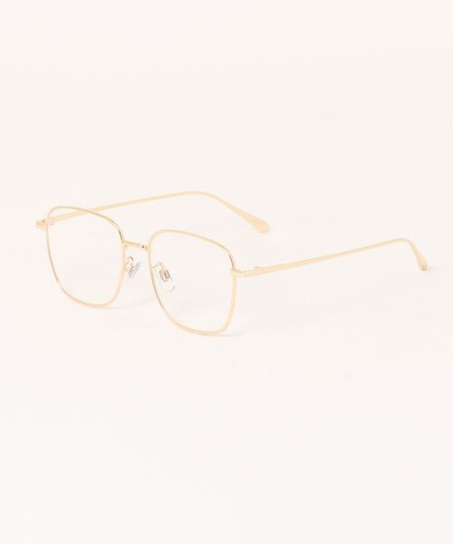 Revo.（レボ）の「WELLINGTON CLEAR LENS GLASSES / メタルフレーム ウェリントン型 メガネ 伊達メガネ クリアレンズ UVカット（メガネ・レディース・ゴールド/シルバー・FREE）」の2枚目の写真