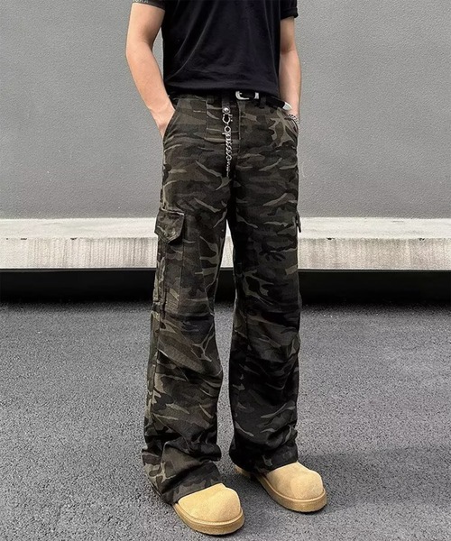 WESTBOY(ウエストボーイ)の「カモフラージュ ワイドシルエット ミリタリーカーゴパンツ WO26S4PT25(カーゴパンツ・メンズ・カモフラージュ・M/L)」の1枚目の写真