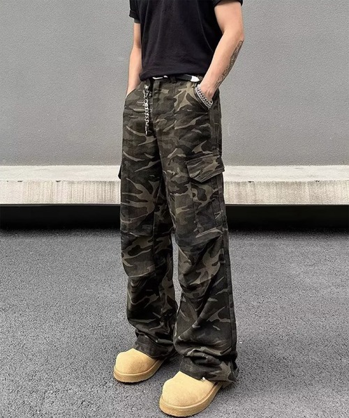 WESTBOY(ウエストボーイ)の「カモフラージュ ワイドシルエット ミリタリーカーゴパンツ WO26S4PT25(カーゴパンツ・メンズ・カモフラージュ・M/L)」の2枚目の写真