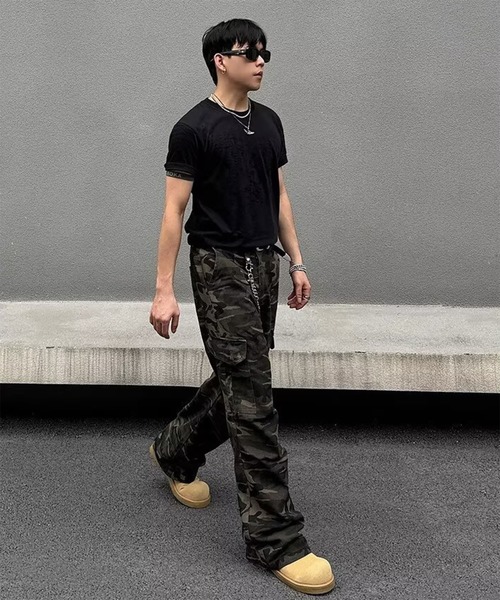 WESTBOY(ウエストボーイ)の「カモフラージュ ワイドシルエット ミリタリーカーゴパンツ WO26S4PT25(カーゴパンツ・メンズ・カモフラージュ・M/L)」の3枚目の写真