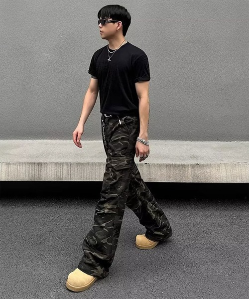 WESTBOY(ウエストボーイ)の「カモフラージュ ワイドシルエット ミリタリーカーゴパンツ WO26S4PT25(カーゴパンツ・メンズ・カモフラージュ・M/L)」の4枚目の写真