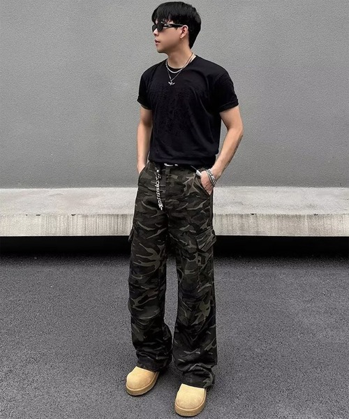 WESTBOY(ウエストボーイ)の「カモフラージュ ワイドシルエット ミリタリーカーゴパンツ WO26S4PT25(カーゴパンツ・メンズ・カモフラージュ・M/L)」の5枚目の写真