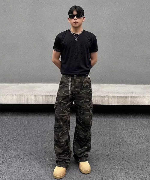 WESTBOY(ウエストボーイ)の「カモフラージュ ワイドシルエット ミリタリーカーゴパンツ WO26S4PT25(カーゴパンツ・メンズ・カモフラージュ・M/L)」の6枚目の写真