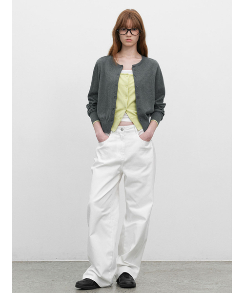 ATELIER NAIN(アトリエナイン)の「TWO-IN-ONE COLOR POINT CARDIGAN (CD-2254)(カーディガン/ボレロ・レディース・チャコール/ダークネイビー・FREE)」の3枚目の写真