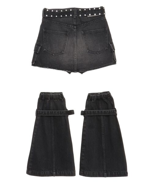 GYDA(ジェイダ)の「【WEB限定】【TINY低身長さん向け】レッグウォーマー付きミニスカートライクショートパンツ(デニムスカート・レディース・その他1/ライトブルー/ブラック・MEDIUM/SMALL)」の16枚目の写真