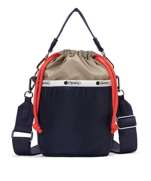 LeSportsac（レスポートサック）の「SM DRAWSTRING BUCKET ディープシーベージュ/マンダリンコード（ショルダーバッグ・レディース・ブルー・FREE）」の7枚目の写真
