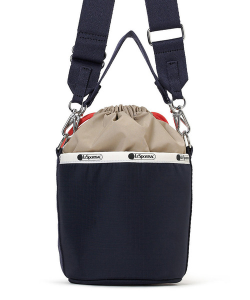LeSportsac（レスポートサック）の「SM DRAWSTRING BUCKET ディープシーベージュ/マンダリンコード（ショルダーバッグ・レディース・ブルー・FREE）」の5枚目の写真