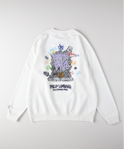 Right-on(ライトオン)の「【Philip Lumbang】バックプリント スウェットプルオーバー (LAストリート / グラフィティアート / ユニセックス)(スウェット・メンズ・ホワイト/グレー/ブラック・L/XL/M)」の2枚目の写真