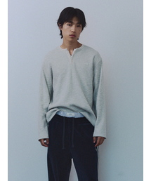 KIJUN MEN（キジュンメンズ）の「Double Layered Henry Neck Long Sleeve Tee Melange Oatmeal（Tシャツ/カットソー）」