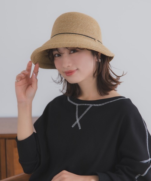 polcadot（ポルカドット）の「ブレード ポケッタブル クロッシェ (ストラップ付き)（ハット・レディース・アイボリー/ブラック・FREE）」の7枚目の写真
