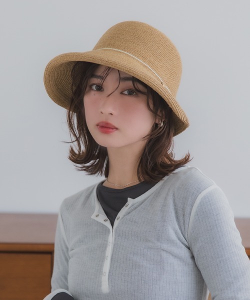 polcadot（ポルカドット）の「ブレード ポケッタブル クロッシェ (ストラップ付き)（ハット・レディース・アイボリー/ブラック・FREE）」の8枚目の写真
