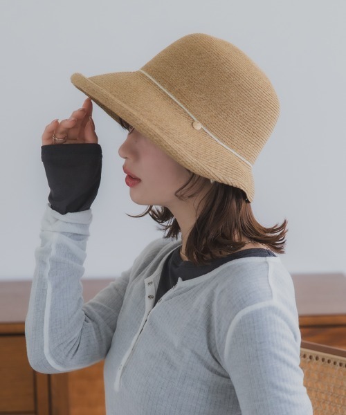 polcadot（ポルカドット）の「ブレード ポケッタブル クロッシェ (ストラップ付き)（ハット・レディース・アイボリー/ブラック・FREE）」の9枚目の写真