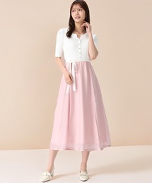 MISCH MASCH（ミッシュマッシュ）の「2026春夏新作 アソートドッキング配色ニットワンピース（ワンピース）」