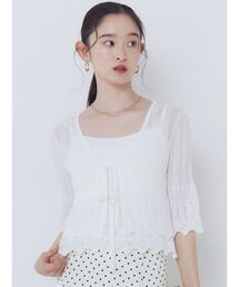 LAGUNAMOON | スカラップヘムレースニットアンサンブル 【夏服】【セットアップ対応】【アンサンブル】(アンサンブル)