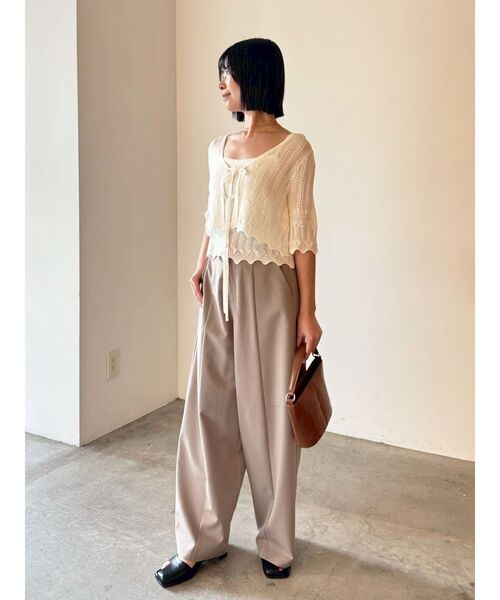 LAGUNAMOON(ラグナムーン)の「スカラップヘムレースニットアンサンブル 【夏服】【セットアップ対応】【アンサンブル】(アンサンブル・レディース・ブラック/ホワイト/オレンジ・FREE)」の21枚目の写真