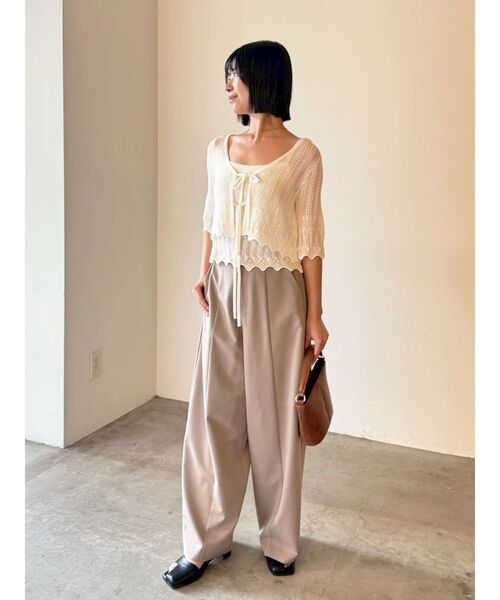 LAGUNAMOON(ラグナムーン)の「スカラップヘムレースニットアンサンブル 【夏服】【セットアップ対応】【アンサンブル】(アンサンブル・レディース・ブラック/ホワイト/オレンジ・FREE)」の22枚目の写真