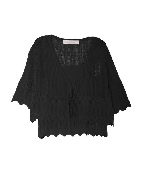 LAGUNAMOON（ラグナムーン）の「スカラップヘムレースニットアンサンブル 【春服】【セットアップ】（アンサンブル・レディース・ブラック/ホワイト/オレンジ・FREE）」の20枚目の写真