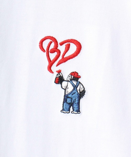 BEN DAVIS(ベンデイビス)の「BEN DAVIS/ベンデイビス GORILLA EMB COOL TEE/オーバーサイズ 接触冷感 ハート ロゴ ワンポイント刺繍 半袖Tシャツ/レディース メンズ(Tシャツ/カットソー・メンズ・ネイビー/ブラック/ベージュ/ホワイト・M/L/XL)」の9枚目の写真