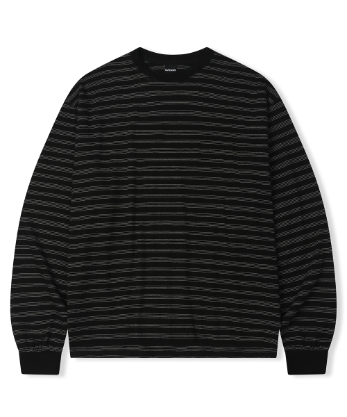 MOOVN(ムブン)の「エッセンシャルストライプロングスリーブTシャツブラック(Tシャツ/カットソー・メンズ・その他・MEDIUM/LARGE/SMALL)」の4枚目の写真