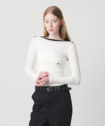 NICE WEATHER（ナイスウェザー）の「＜NICE WEATHER＞ロゴ フィット ロングスリーブ Tシャツ（Tシャツ/カットソー）」