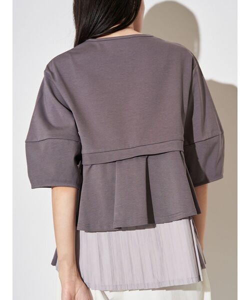 ELENDEEK（エレンディーク）の「サイドフレアドッキングカットソー（Tシャツ/カットソー・レディース・オフホワイト/グレー/ブラック・FREE）」の14枚目の写真