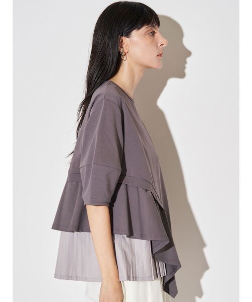 ELENDEEK（エレンディーク）の「サイドフレアドッキングカットソー（Tシャツ/カットソー・レディース・オフホワイト/グレー/ブラック・FREE）」の13枚目の写真