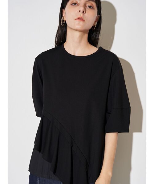 ELENDEEK（エレンディーク）の「サイドフレアドッキングカットソー（Tシャツ/カットソー・レディース・オフホワイト/グレー/ブラック・FREE）」の8枚目の写真