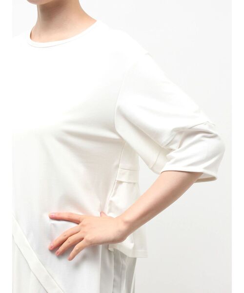 ELENDEEK（エレンディーク）の「サイドフレアドッキングカットソー（Tシャツ/カットソー・レディース・オフホワイト/グレー/ブラック・FREE）」の15枚目の写真