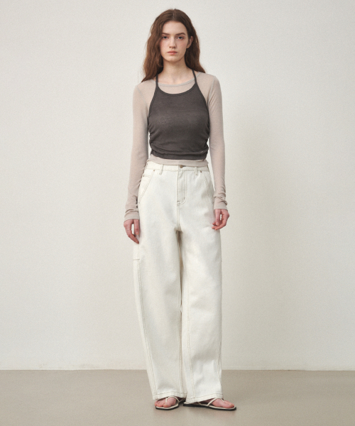OSTKAKA（オストカーカ）の「カーブデニムパンツアイボリー（デニムパンツ・レディース・その他・X-SMALL/SMALL/MEDIUM/LARGE）」の4枚目の写真