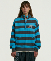 Medicine Half Zip-Up Sweatshirt Blue