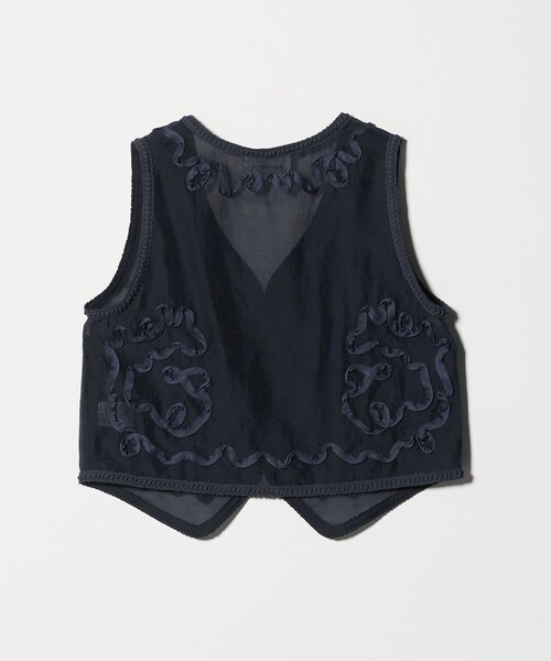 Marilyn Moon（マリリンムーン）の「＜Marilyn Moon＞コード エンブロイダリー ベスト（ベスト・レディース・ネイビー/ホワイト・FREE）」の3枚目の写真