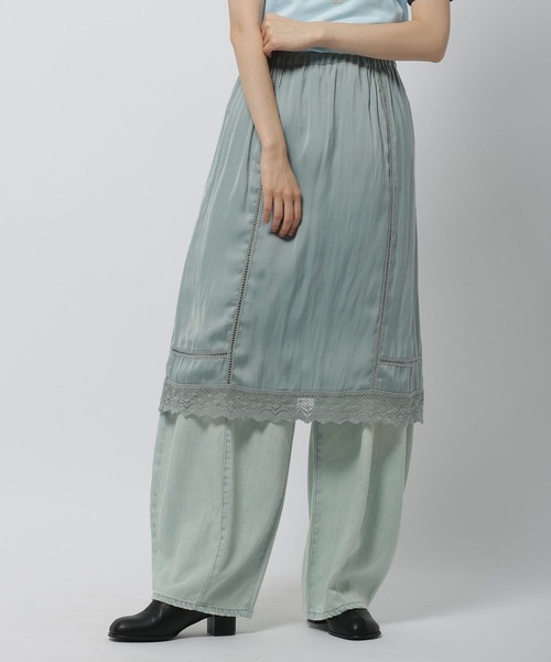 niko and...（ニコアンド）の「ランジェライクミディースカート（スカート・レディース・ブラック/ブルー/アイボリー・FREE）」の3枚目の写真