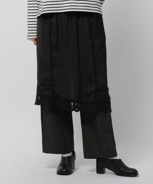 niko and...（ニコアンド）の「ランジェライクミディースカート（スカート・レディース・ブラック/ブルー/アイボリー・FREE）」の2枚目の写真