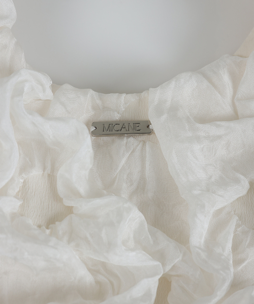 MICANE(ミケーネ)の「シルビアクリンクルソフトホーボーバッグ_large.ver(ショルダーバッグ・レディース・ブラック/クリーム・1)」の9枚目の写真