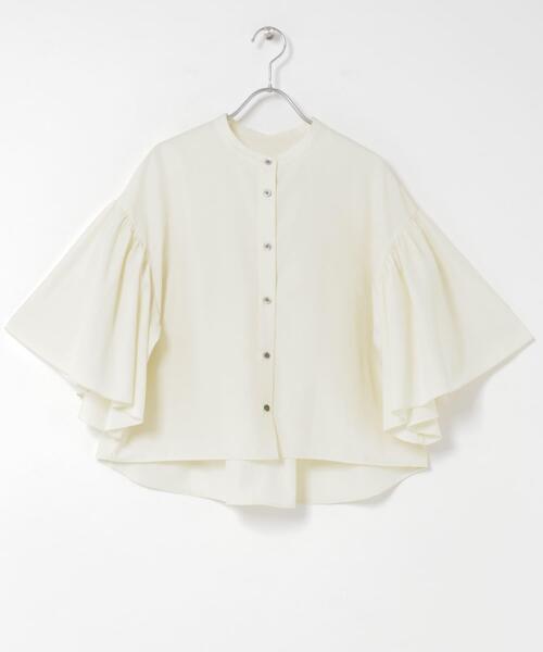 URBAN RESEARCH ROSSO WOMEN(アーバンリサーチ ロッソ)の「『一部WEB限定カラー』UVカットウォッシャブルリネン混ブラウス(シャツ/ブラウス・レディース・イエロー/ネイビー/オフホワイト/レッド・FREE)」の11枚目の写真