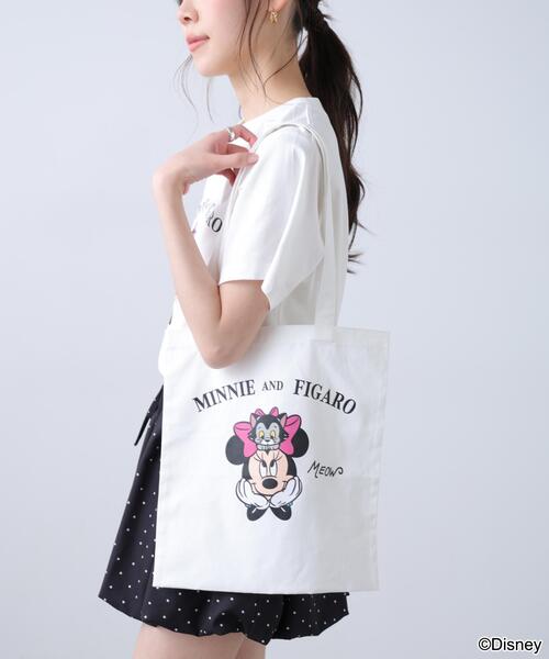 FREE'S MART（フリーズマート）の「◆【Disney】別注ミニーマウス＆マリートートバッグ（トートバッグ・レディース・ライトグリーン/ホワイト・ﾌﾘ-）」の2枚目の写真