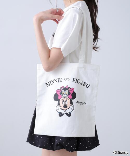 FREE'S MART（フリーズマート）の「◆【Disney】別注ミニーマウス＆マリートートバッグ（トートバッグ・レディース・ライトグリーン/ホワイト・ﾌﾘ-）」の3枚目の写真