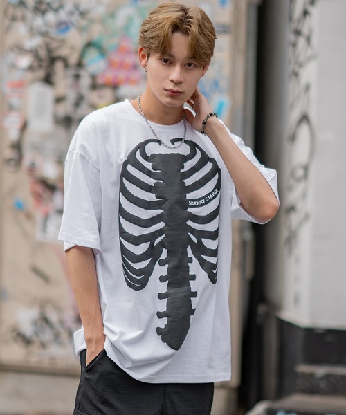 En serio TOKYO(エンソリオトーキョー)の「【SIDEWAYSTANCE】発泡ボーン半袖Tシャツ SIDE24-092(Tシャツ/カットソー・メンズ・ブラック/ホワイト・SMALL/MEDIUM/LARGE/X-LARGE)」の14枚目の写真