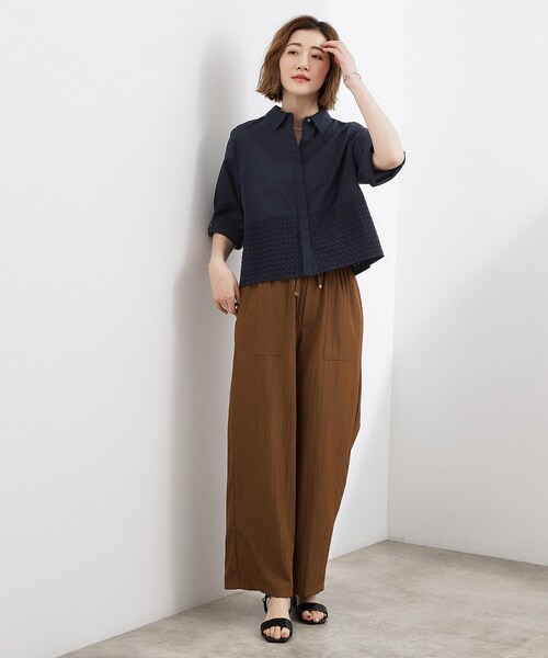 grove(グローブ)の「【SETUP可】レースドッキングシャツ(シャツ/ブラウス・レディース・ネイビー/オレンジ/オフホワイト・02/03/01/05/04)」の13枚目の写真