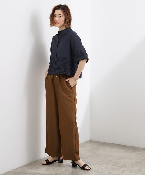 grove(グローブ)の「【SETUP可】レースドッキングシャツ(シャツ/ブラウス・レディース・ネイビー/オレンジ/オフホワイト・02/03/01/05/04)」の14枚目の写真
