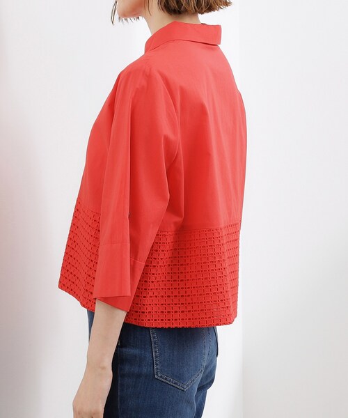 grove(グローブ)の「【SETUP可】レースドッキングシャツ(シャツ/ブラウス・レディース・ネイビー/オレンジ/オフホワイト・02/03/01/05/04)」の17枚目の写真