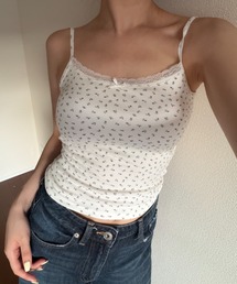 小花柄カップ付きキャミソール