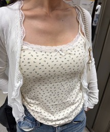 小花柄カップ付きキャミソール