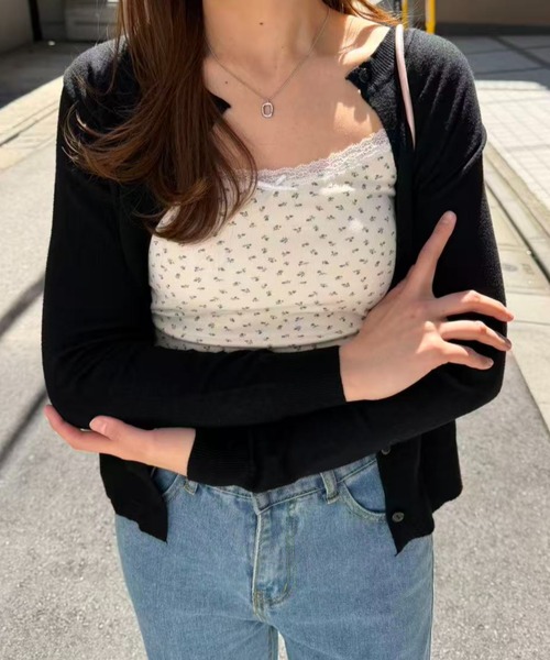 mebole(メボレ)の「小花柄カップ付きキャミソール(キャミソール・レディース・ホワイト/アイボリー/グレー・FREE)」の21枚目の写真
